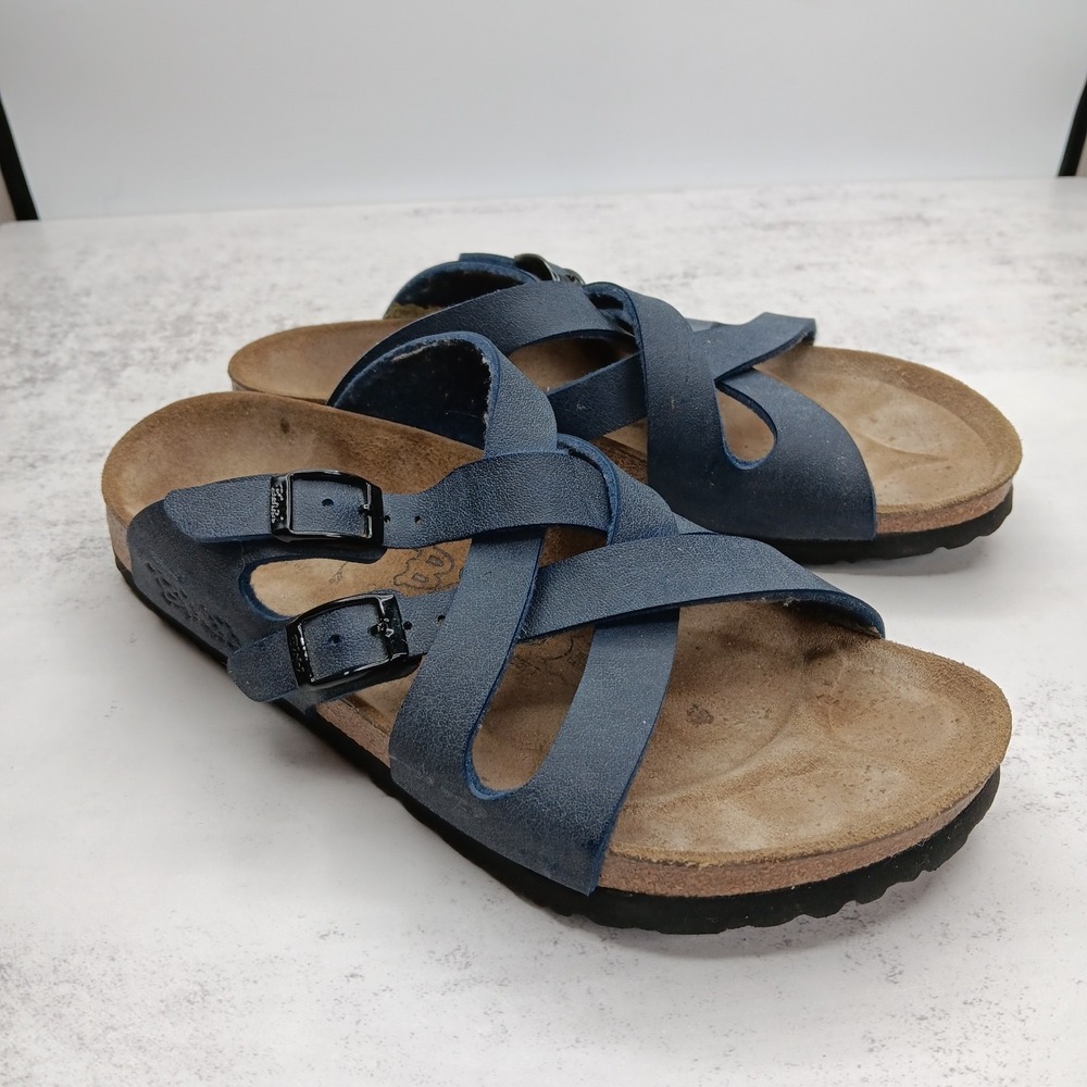 Birkenstock Blue Cross-Strap Sandals - Picture 1 of 10